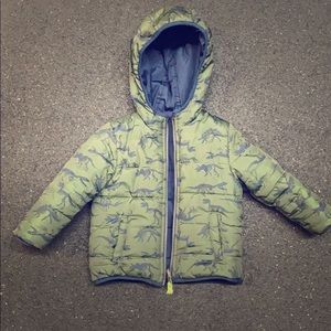 Adorable reversable dinosaur gap puffy jacket